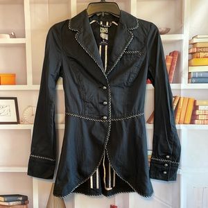 Free People  Pirate Jacket Button, Size 0, Dark Gray Color